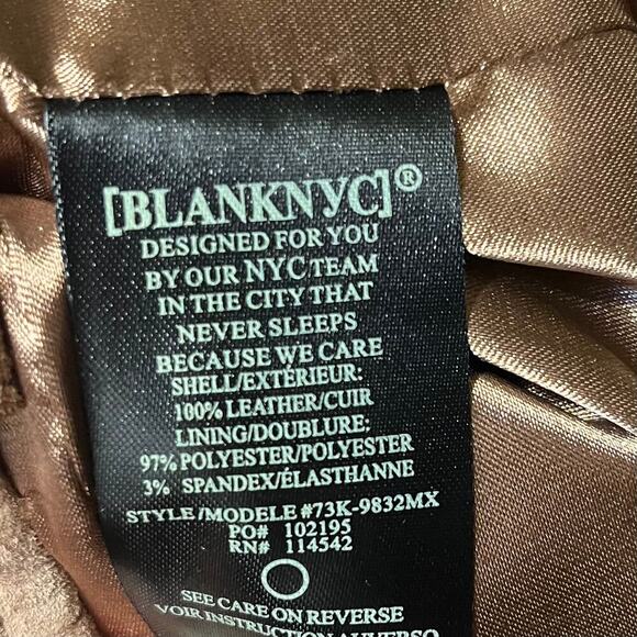 Blank NYC Coffee Bean 100% Suede Leather Fringe Moto Jacket Xs Hipster Boho - Picture 7 of 8